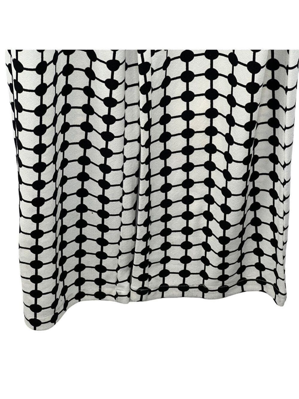 New-shop17 Black/Off White Geometric Print, Wide leg, Sleeveless S Jump Suit SM - Picture 10 of 16